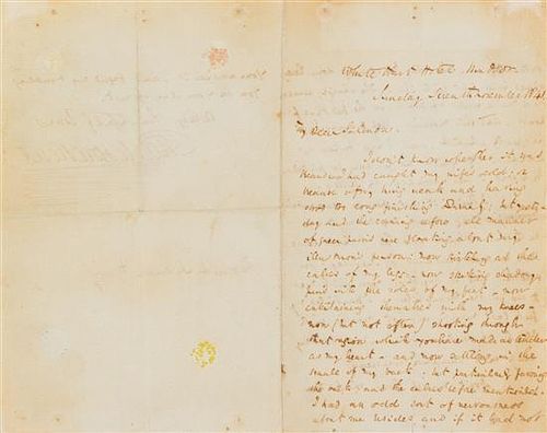 DICKENS, CHARLES. Autographed letter signed ("Charles Dickens"), 3pp., White Hart Hotel, Windsor, Nov. 7, 1841. To Dr. Frederick
