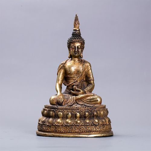 Chinese gilt bronze figure. 