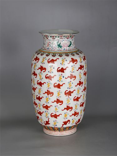Chinese famille rose porcelain jar, Yongzheng mark. 