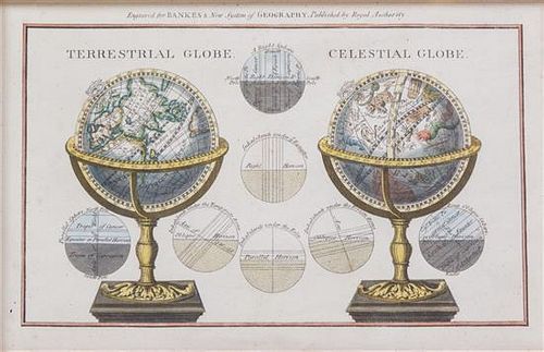 (MAP) Terrestrial Globe / Celestial Globe. London, 1785. Copperplate engraving with hand coloring. Framed and matted.