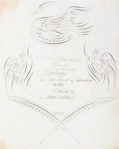 (SHIP LOG) Manuscript journal and ship log detailing W.D. George's voyages on "The Arab," 1848.