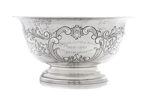An American Silver Center Bowl, Poole Silver Co., Taunton, MA, Old English pattern.