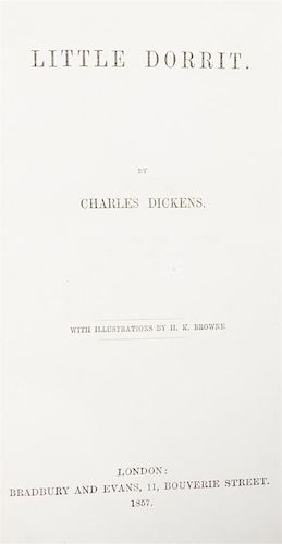 DICKENS, CHARLES. Little Dorrit. London, 1857. First edition in book form.