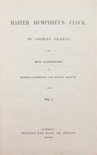 DICKENS, CHARLES. Master Humphrey's Clock. London, 1840-1841. 3 vols. in one. First edition in book form.