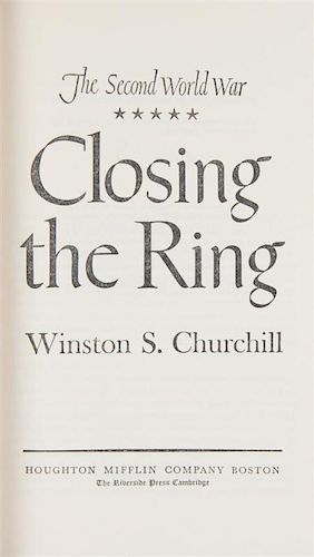* CHURCHILL, SIR WINSTON. The Second World War. Boston; Cabridge, 1948-1953. 6 vols. First editions.