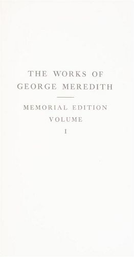 (BINDINGS) MEREDITH, GEORGE. [Works] New York, 1910. 29 vols. Memorial edition. Signed by the publisher.