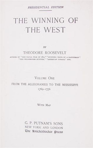 * (CERMAK) ROOSEVELT, THEODORE. Works. New York/London, 1889. 7 vols. Cermak copy. Presidential edition.