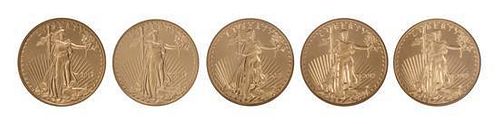 * Ten 2013 $5 Gold Eagle Coins.