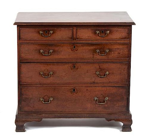 An English Bachelors Chest Height 33 x width 34 x depth 19 inches.