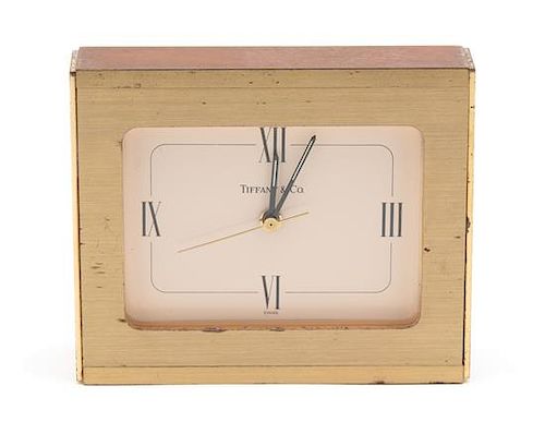 A Tiffany & Co. Desk Clock Height 6 inches.