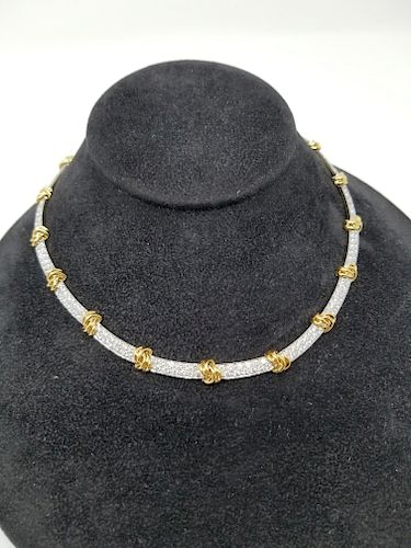 Stunning Platinum & 18K Gold Diamond Necklace