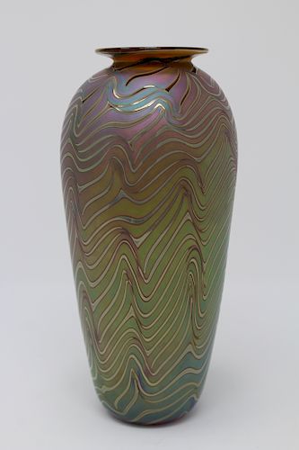 Craig Zweifel Iridescent Art Glass Vase
