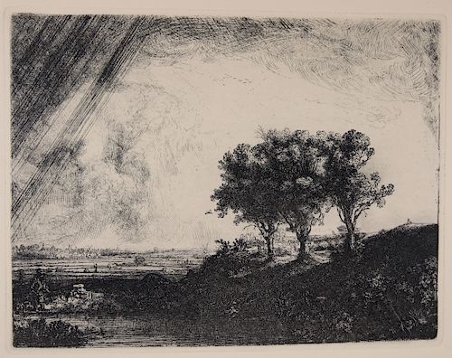 After Rembrandt "Three Trees" Etching