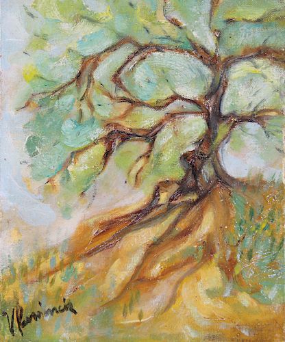 European School, Signed Painting of a Tree