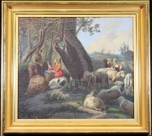 "Shepherds Folly" Ach. C. Pacini (Italian, 19th C)