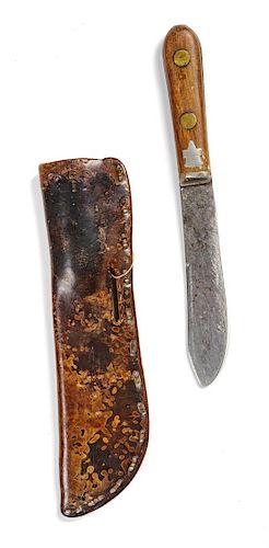 Northern Plains Tacked Sheath and Knife Length of sheath 10 1/2 inches