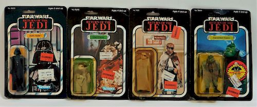4PC Kenner Star Wars ROTJ MOSC Action Figure Group