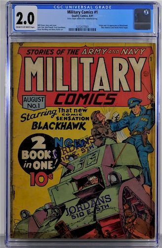 Quality Comics Military Comics #1 CGC 2.0