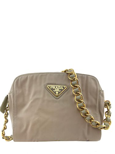 Prada Nylon Chain Link Shoulder Bag 
