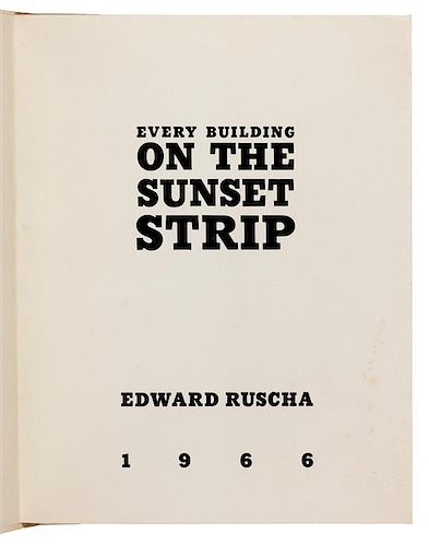 * RUSCHA, Edward (b. 1937). Every Building on the Sunset Strip. [Hollywood: printed by Cinema Center Printing Co.,] 1966.
