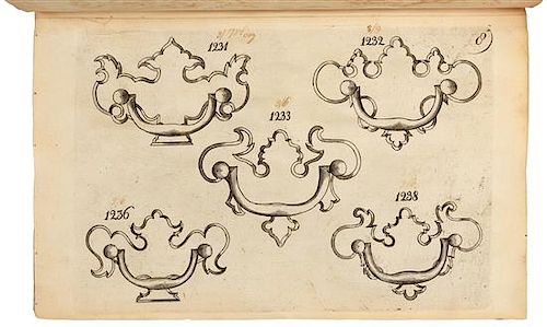 [CABINET MAKERS PATTERN BOOK]. Spine title: "Furniture Fittings of the 18th Century." N.p.: n.p., n.d. (but 18th-century).