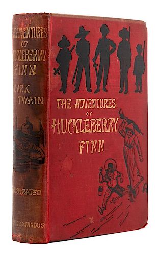 CLEMENS, Samuel ("Mark Twain") (1835-1910). The Adventures of Huckleberry Finn. London: Chatto and Windus, 1884. FIRST EDITION.