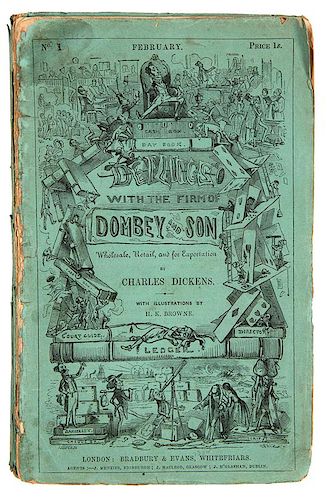DICKENS, Charles (1812-1870). Dombey and Son. London: Bradbury & Evans, 1846-1948. FIRST EDITION IN ORIGINAL MONTHLY PARTS.