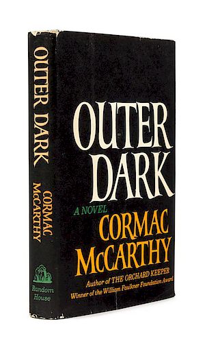 MCCARTHY, Cormac (b. 1933). Outer Dark. New York: Random House, 1968.  FIRST EDITION, FIRST PRINTING.