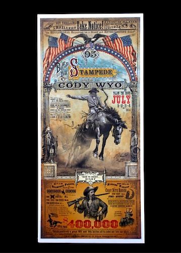 Buffalo Bill Cody Stampede Poster by Bob Coronato