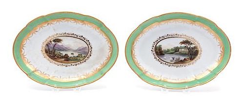 A Pair of English Porcelain Oval Dishes