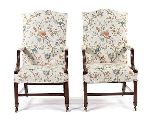 A George III Mahogany Library Armchair and a Later Copy