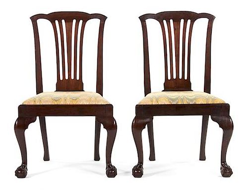 A Set of Four George II Style Mahogany Side Chairs