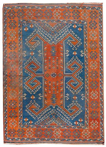 A Kazakh Wool Rug 8 feet 4 inches x 5 feet 7 1/2 inches.