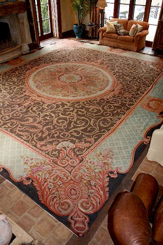 A Fine Louis Philippe Aubusson Carpet Size approximately 20 feet 2 inches x 16 feet 9 inches.