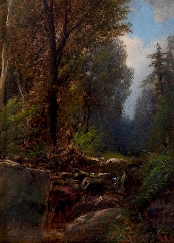 Joseph Antonio Hekking, (American/Netherlandish, 1830-1903), Landscape with Stream