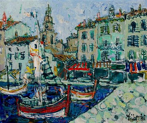 Paul Aizpiri, (French, 1919-2016), The Harbor