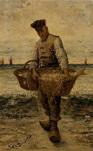 Frederick Reginald Donat, (Belgian, 1830- 1907), Breton Fisherman