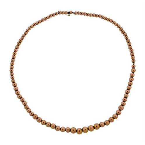 Graduated 14K Gold Bead Necklace