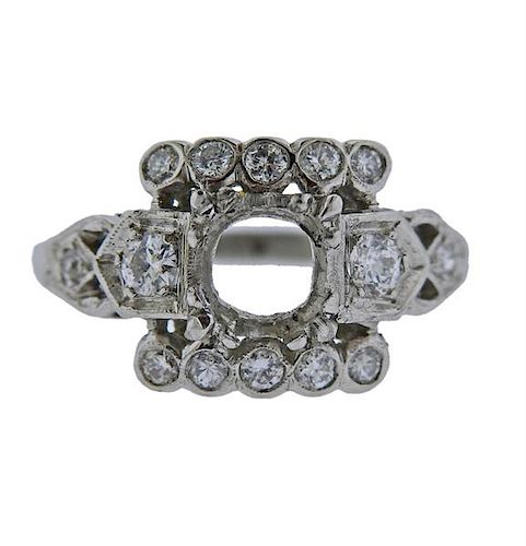 Art Deco Platinum Diamond Ring Mounting 