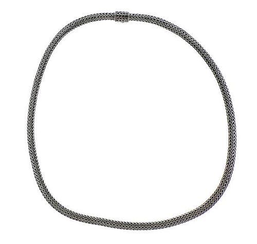 John Hardy Sterling Silver Woven Chain Necklace