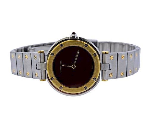 Cartier Santos 18k Gold Steel Quartz Watch