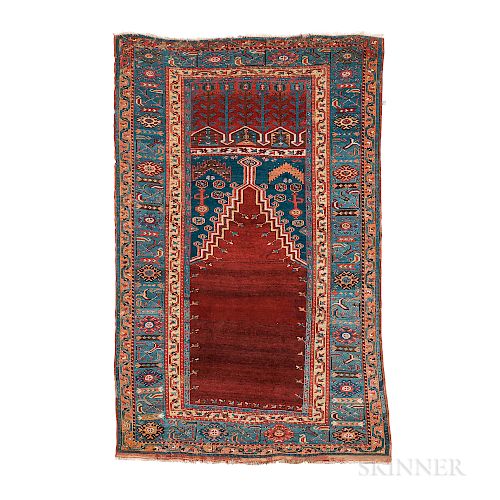 Ladik Prayer Rug, Turkey, c. 1850, 6 ft. 6 in. x 4 ft. 1 in.
