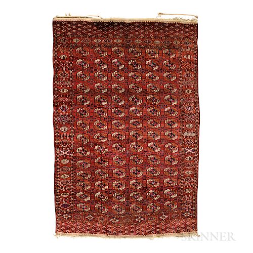 Tekke Main Carpet, Central Asia, c. 1880, 10 ft. 6 in. x 6 ft. 11 in.  Provenance:  The Cadle Collection.