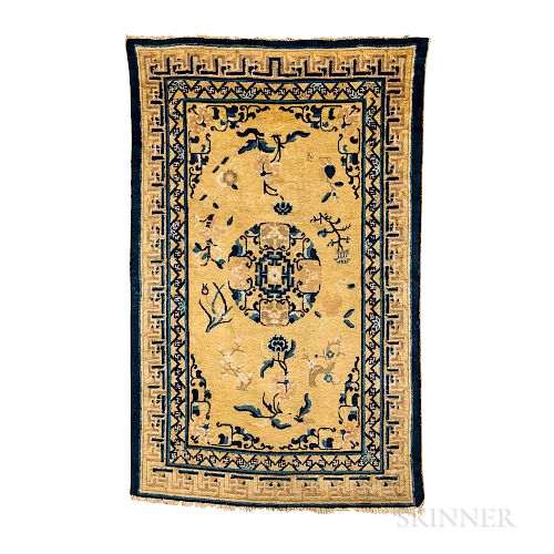 Ningxia Rug, western China, c. 1850, 6 ft. x 3 ft. 10 in.  Provenance:  The Cadle Collection.