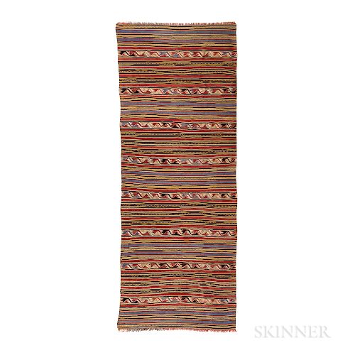 Central Anatolian Kilim, Turkey, c. 1890, 11 ft. 9 in. x 5 ft.   Provenance:  The Cadle Collection.