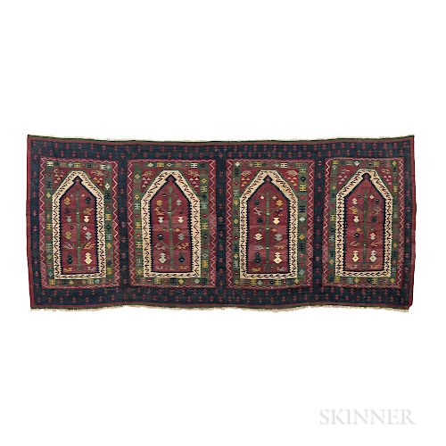 Thracian Saph Kilim, Turkey, c. 1870, 10 ft. 9 in. x 4 ft. 6 in.   Provenance:  The Cadle Collection.