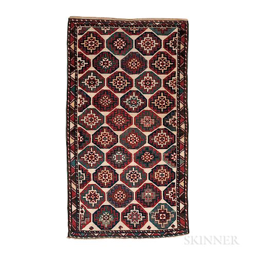 Moghan Rug, southern Caucasus, c. 1870, 6 ft. 3 in. x 3 ft. 6 in.  Provenance:  The Cadle Collection.