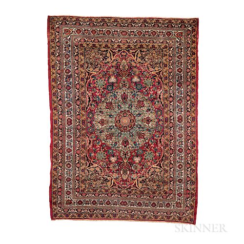 Kerman Rug, eastern Iran, c. 1910, 6 ft. 10 in. x 5 ft.  Provenance:  The Cadle Collection.