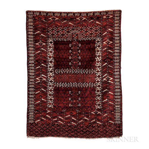 Tekke Engsi, Central Asia, c. 1880, 5 ft. 5 in. x 4 ft. 1 in.   Provenance:  The Cadle Collection.