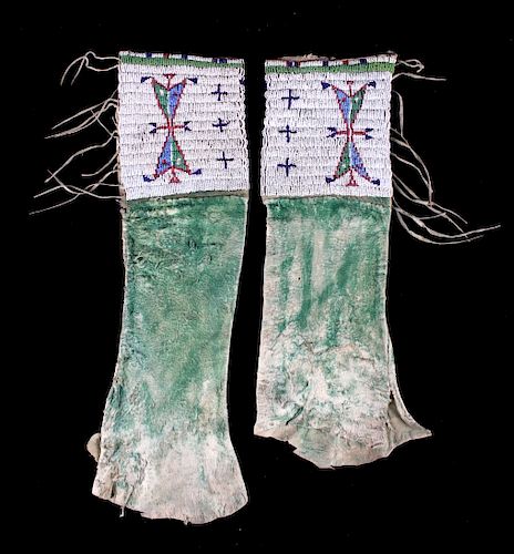 Sioux Fully Beaded & Painted Leggings circa 1870